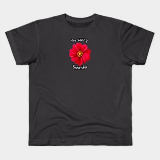 World is beatiful love flower Kids T-Shirt